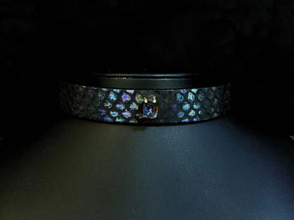 King Snake Skin Hand-made Collar [Sapphire]