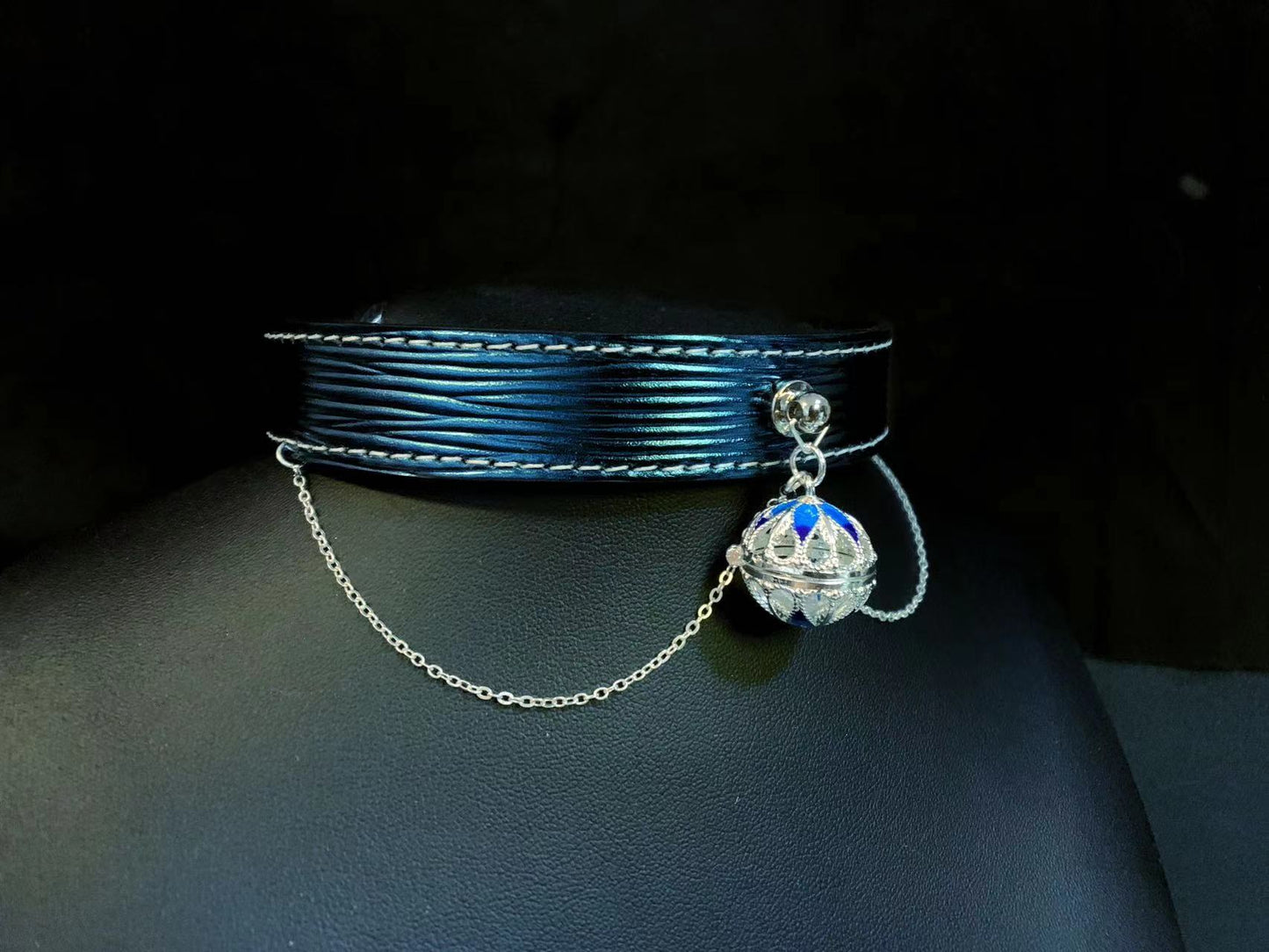 Leather Hand-made Collar [Blue Dream]