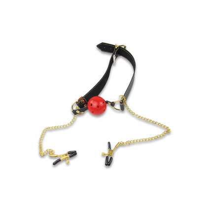 Ball Gag and Adjustable Clamps