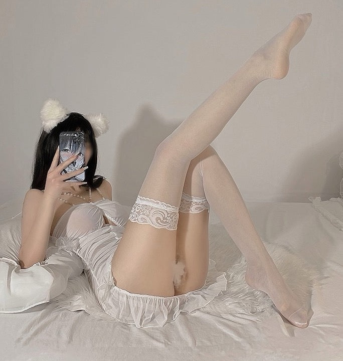 IcyICE Sheer Lace Thigh-High Stocking