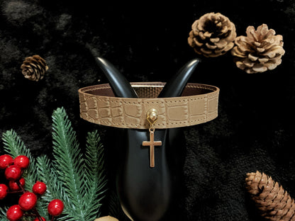 Leather Hand-made Collar [Cross]