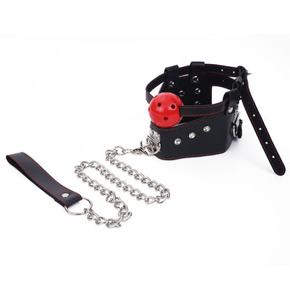 Collar with Ball Gag and Handcuff Canine Play